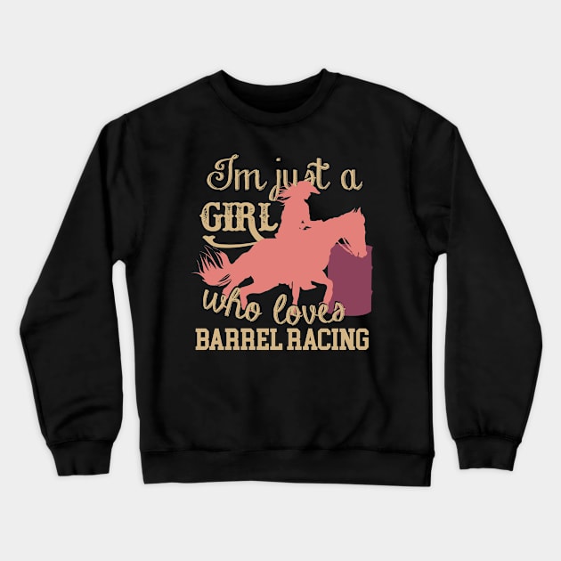 Cowgirl who loves Barrel Racing Crewneck Sweatshirt by Gold Wings Tees